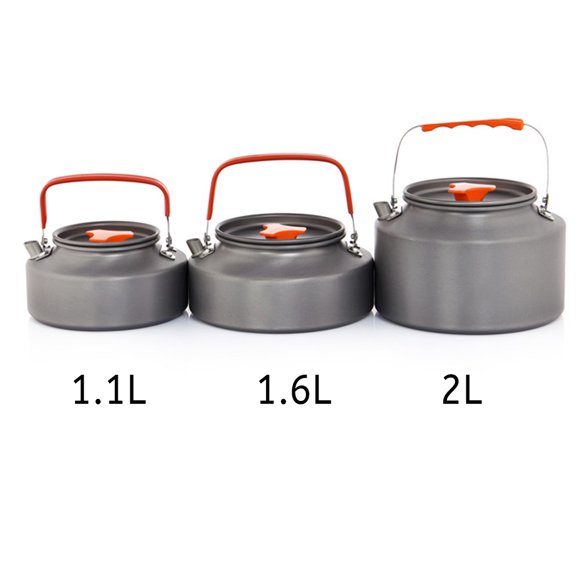 Widesea Outdoor Kettle with Handle Boiling Anti-scald Handle Teapot Camping Hiking Drinkware Washable Reusable Aluminum Anti-scalding Picnic Drinking 1.6L