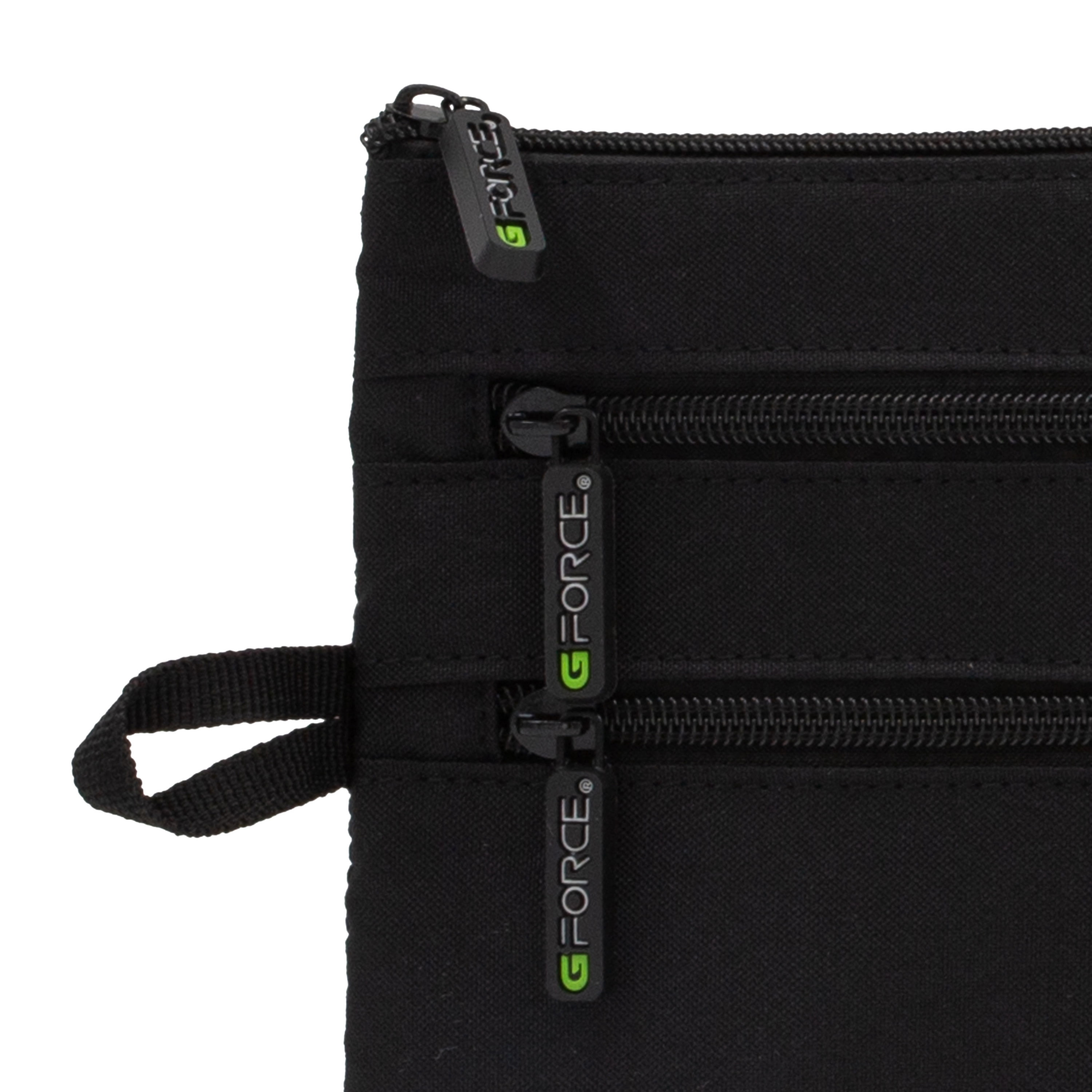 G Force 3 Compartment Travel Seat Pack Organizer, Black, RPET, 11.02 in x 8.07 in