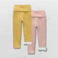 thumbnail image 2 of AherBiu 2PC Toddler Girls Clothes Fleece Lined Leggings High Waisted Thermal Warm Bottoms Legging Pants, 2 of 3
