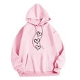thumbnail image 2 of Womens Fashion Hoodies Sweatshirts with Pocket Long Sleeve Printed Casual Loose Crew Neck Hooded Sweatshirts Comfy Trendy Pullover Tops Pink#03 M, 2 of 4
