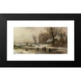 thumbnail image 2 of Adolf Stademann 18x11 Black Modern Framed Museum Art Print Titled - Ice Pleasure (1860), 2 of 5
