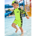thumbnail image 3 of Tiny Cutey Toddler Boys Swimsuit Baby Long Sleeve Top Shorts Trunks Bathing Suit Set Swimwear Outfit with Hat for 18-24 Months, 3 of 8