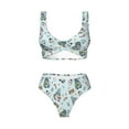 thumbnail image 5 of Honeii Winter Wonderland Light Blue Print Women’s Bikini Set,Two Piece Swimsuit Bathing Suits,Stylish High Elasticity Swimwear for Beach and Pool, 5 of 7