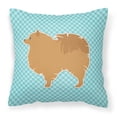thumbnail image 2 of Carolines Treasures BB3642PW1818 Pomeranian Checkerboard Pink Fabric Decorative Pillow, 2 of 5