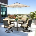 thumbnail image 3 of Gymax 4PCS Patio Pivotant Chaises 360 ° Rotation Chaise de Salle à Manger Ensemble W / Coussins Beiges, 3 of 8