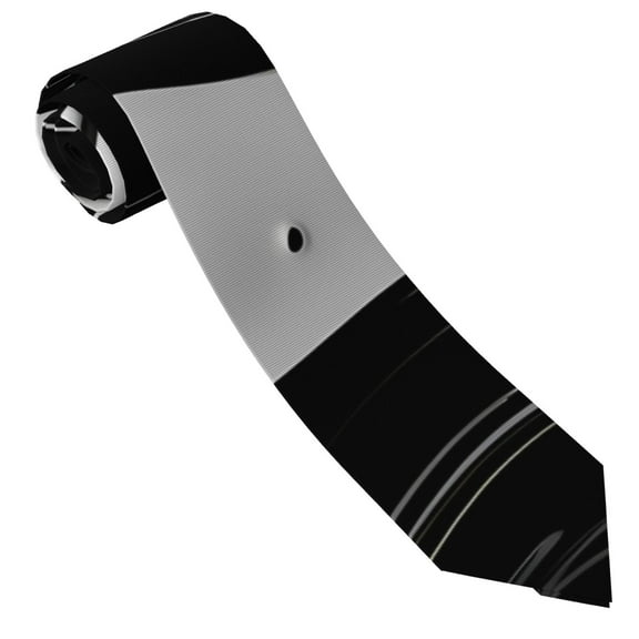 Vsdgher Abstract Black White Swirls Print Ties for Men 4.7" Formal Necktie Wedding Accessory Men's Business Ties for Wedding Bussiness Work