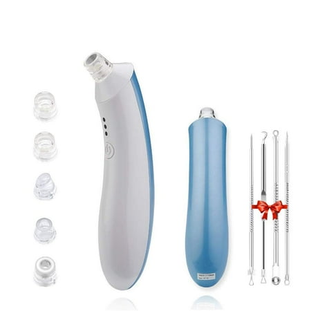 Blackhead Remover Pore Vacuum, Electric Skin Facial Pore Cleanser USB Rechargeable Blackhead Pimple Sucker Zit Sucker Tool Blemish Extractor Comedones Acne Removal Machine for Nose Face Women Men Blue