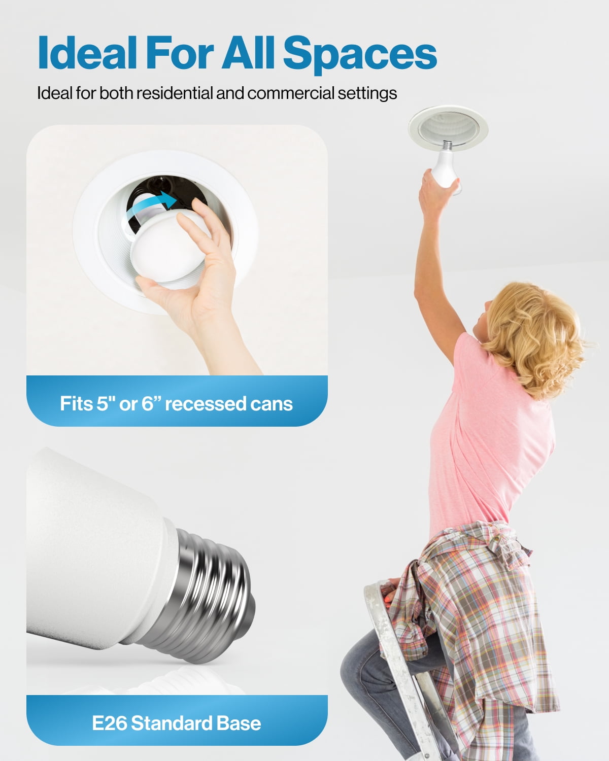 Sunco 12 Pack BR30 LED Bulbs, High Output 1200 Lumens, Indoor Flood Lights, 11W Equivalent 65W, 3000K Warm, E26 Base Interior Dimmable Recessed Can Light Bulbs