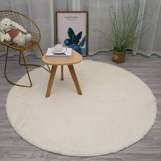 EIMELI Floor Mat More Thicker Soft Polyester Living Room Comfortable to Use Carpet for Home White 80 cm