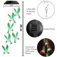 thumbnail image 2 of Morttic LED Solar Hummingbird Wind Chime, Changing Color Waterproof Six Hummingbird Wind Chimes for Home Party Night Garden Decoration，Green Hummingbird, 2 of 7