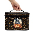 thumbnail image 3 of HELLHERO (8.86"x6.5"x5.9") Travel Wash Cosmetic Bag Gift Travel Portable Space-Efficient Black Cat Pumpkin Pattern, 3 of 6