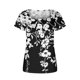 thumbnail image 5 of Fiudx Ropa de Mujer Blusa Holgada de Manga Corta con Cuello En V Informal Estampada a La Moda para Mujer, 5 of 5