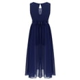 thumbnail image 2 of Fldy Kids Girls Sleeveless Flower Girls Dress V-neck Chiffon Dresses Rhinestone Ballet Princess Navy_Blue 8, 2 of 7