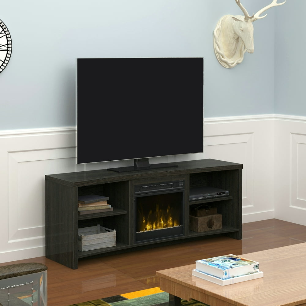 Seasons Glen Black Walnut Fireplace TV Stand for TVs up to 65"