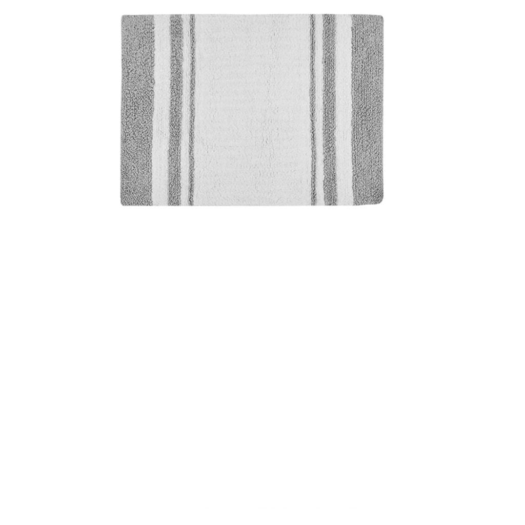 MAYEERTY Medium Pile Cotton Reversible Bathroom Rug, Non-Slip Bath Mat, Grey, 20"W x 30"L