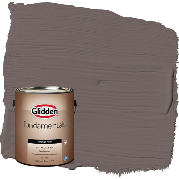 Glidden Fundamentals Eagle Eye / Brown Satin Exterior Paint, 1 Gallon