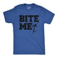 thumbnail image 1 of Mens Bite Me T Shirt Funny Fishing Lovers Fish Hook Lure Tee for Guys (Heather Royal) - 3XL, 1 of 3