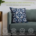 thumbnail image 4 of Blue And White Pioneer Flower Pillow Covers,Blue And White Pioneer Flower Throw Pillow Covers 20"×20" ,Living Room Sofa Couch Pillow Covers,Decorative Pillow Covers, 4 of 7
