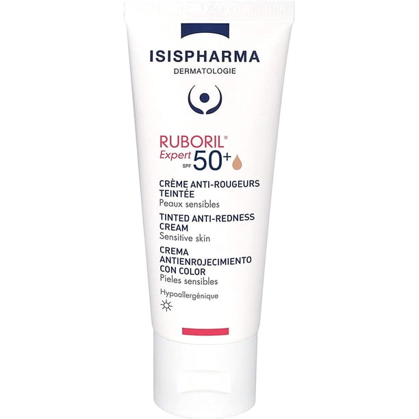 Isispharma Ruboril Expert SPF 50+ 40 ml Muy alta protección solar para pieles sensibles y/o con Rosacea, efecto mate, efecto calmante