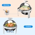 thumbnail image 2 of Bingirl Ensemble de Buffets à Réchaud 6,8 Qt Rond en Acier Inoxydable à Dessus Roulé, Ensemble de Serveur à Réchaud avec Réchauds à Bord Roulé Sécuritaires et Ensembles de Réchauds de Buffet pour Traiteur, Mariages, Fêtes, Célébrations des Fêtes, 2 of 6