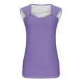 thumbnail image 4 of QUINDOS Tank Tops for Women under $5 Purple Basic Summer Solid Color Camisole Sleeveless T-shirt Loose Tank Tops Camisoles for Women Plus Size, 4 of 4