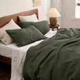 thumbnail image 3 of Housse de Couette Grand - 100 % Coton Tissage Gaufré Vert Olive Housse de Couette Grand, 3 of 8