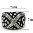 thumbnail image 2 of High polished (no plating) Stainless Steel Ring with Top Grade Crystal in Black Diamond for Women Black Diamond Stone Color Style TK921 Size 5, 2 of 4