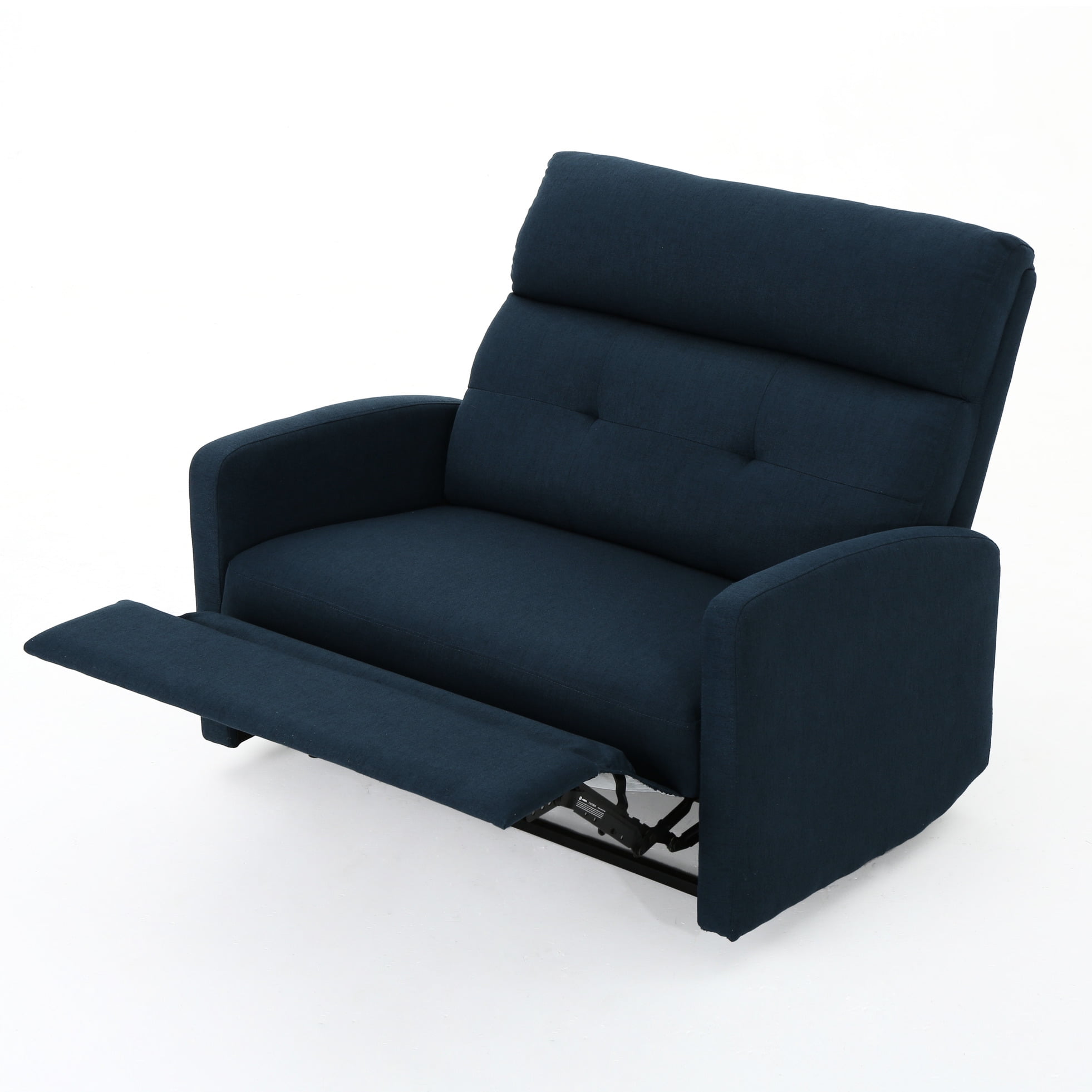 Cozy Double Seats Recliner Chair In Navy Blue Fabric For Relaxed Moments