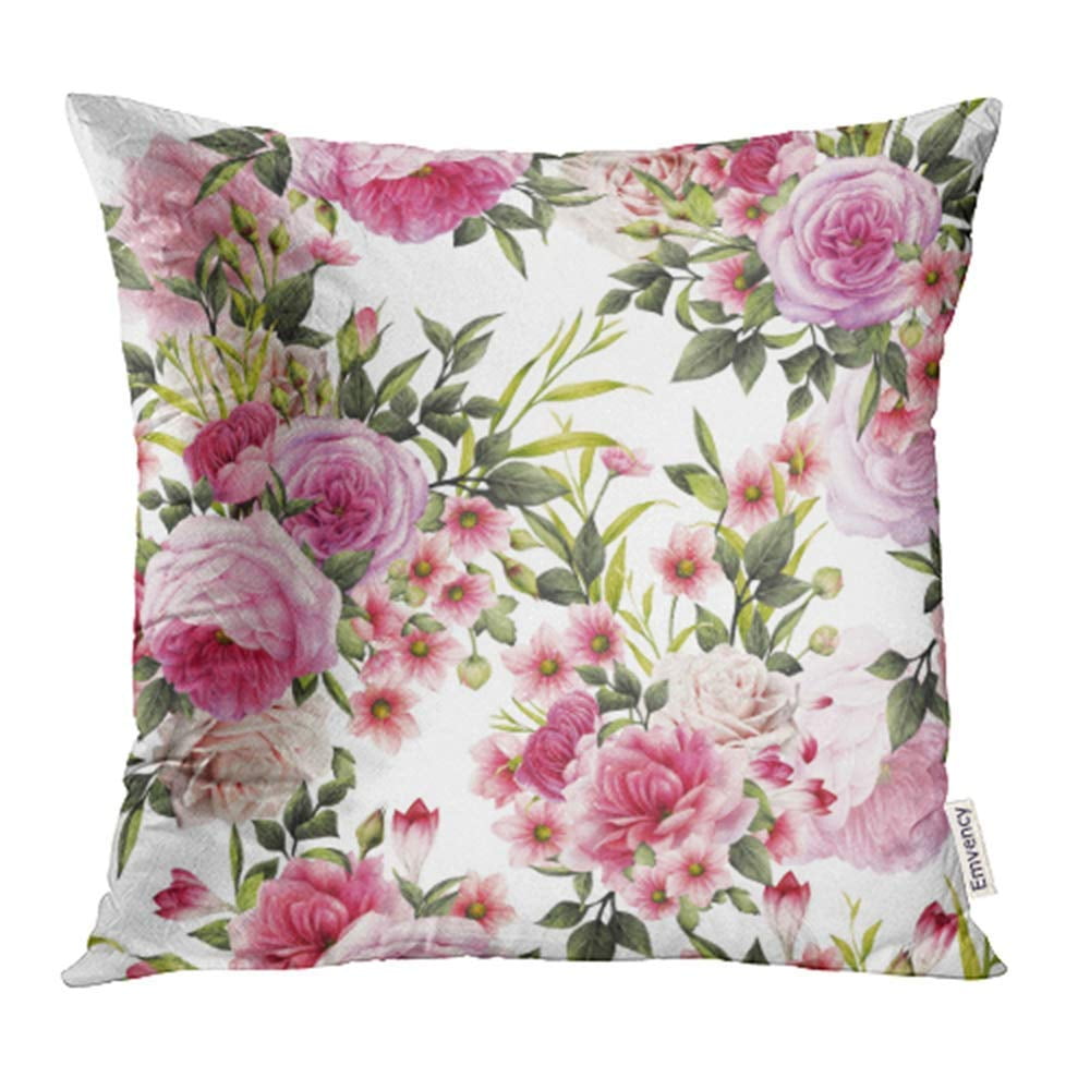 ARHOME Pink Flower Floral Pattern with Roses Watercolor ...