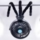 thumbnail image 1 of Ventilador portátil con pilas, ventilador pequeño para cochecito con luces, ventilador con clip para trípode flexible USB, mini ventilador de refrigeración de mano para viajes (negro), 1 of 5