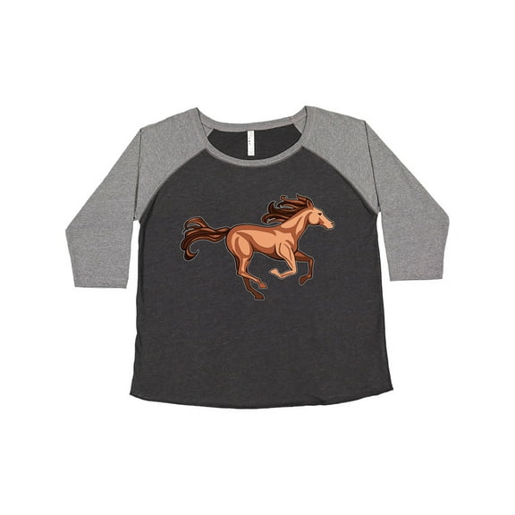 Inktastic Galloping Brown Horse-stylized illustration Women's Plus Size T-Shirt