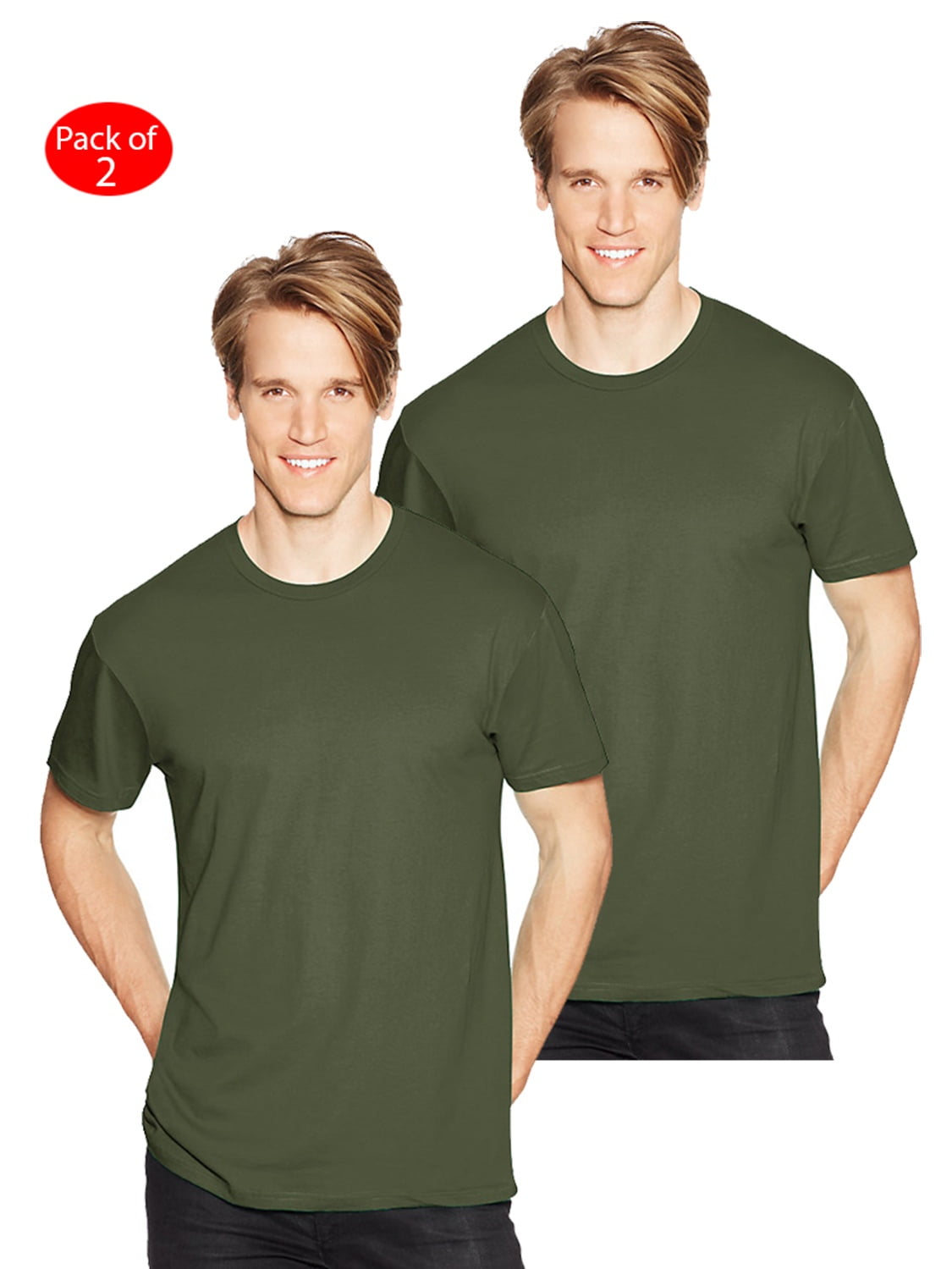 Hanes Men's Nano-T; T-shirt, Color: Fatigue Green, Size: XL --- PACK OF ...