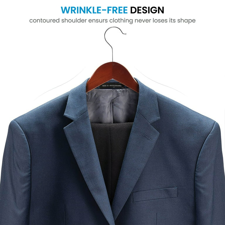 Premium Wood Suit Hangers  Hangers with Locking Pants Bar –