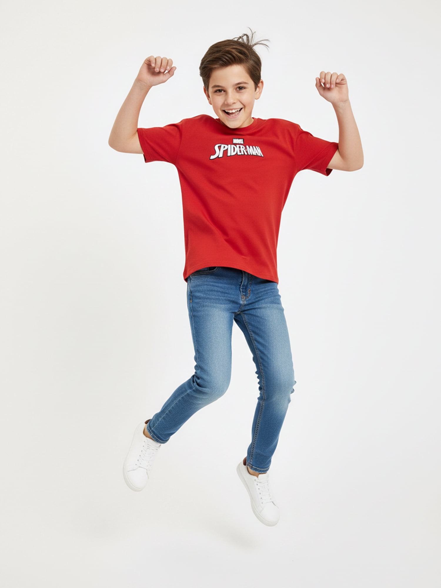 Spider-Man Boys' Embroidered Tee with Short Sleeves, Sizes 4-18