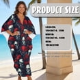 thumbnail image 2 of DISNIMO Women's Kaftan Maxi Dress Skull Rose Printed Batwing Sleeve V Neck Beach Swimsuit Cover Ups Loose Fit Bathing Suit Coverup Lightweight Caftan Dresses Soft Loungewear, 2 of 7