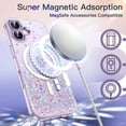 thumbnail image 4 of JETech Glitter Case for iPhone 17 6.3-Inch Compatible with MagSafe, Clear Cute Bling Sparkle for Women and Girls, Shiny Shockproof Magnetic Sparkly Phone Cover (Purple), 4 of 6