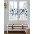 thumbnail image 7 of Half Window Curtain 36 Inches Long, Blue Teal Eucalyptus Leaves Window Treatment Curtain Drapes, Watercolor Weeping Botanical Small Tier Curtains for Bathroom Over Sink, 27.5"x36", 2 Panels, 7 of 7