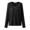 thumbnail image 4 of Winter Plus Size Fall Sweaters for Women Women's V Neck Cut Sweater With Buttons Soft Wool Knit Pullover Slim Fit Base Layer For Daily Wear, 4 of 4