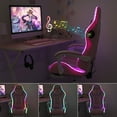 thumbnail image 6 of Hoffree Gaming Chair with Bluetooth Speakers and Footrest Massage Office Chair with LED Lights Ergonomic Game Chair High Back with Lumbar Support and Headrest Adjustable Swivel for Adults 300lb, 6 of 9