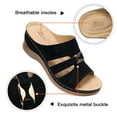 thumbnail image 4 of FAMITION Women's Wedge Sandals Open Toe Summer Black Wedge Sandal for Women Beach Bohemia Comfortable Wedges Ladies Elegant Boho Shoes, 4 of 8