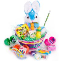 Carrot Bunny Plush Toy 26pc Filled Easter Gift Basket Kit, Treats More, 3 Colors