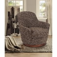 thumbnail image 5 of Sunset Trading Heathered Soft Tweed T-Cushion Fabric Swivel Chair in Black/Brown, 5 of 6
