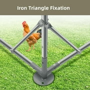 Large Metal Chicken Coop Run, Outdoor Chicken Coop,Walk-in Poultry Cage Spire-Shaped Chicken Run with Waterproof and Anti-Ultraviolet Cover for Outside,Backyard and Farm,13x9.8x6.4