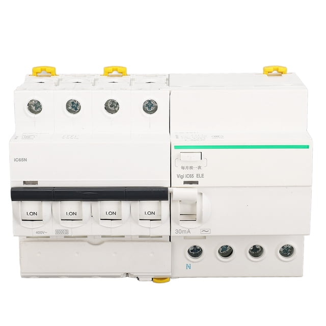 Disyuntor en miniatura PA66 carcasa retardante de llama 4P y N disyuntor con accesorio de protección contra fugas AC400V 40A VoborMX herramienta