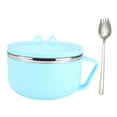 thumbnail image 4 of SILENRADAWN Noodles Bowl 1Pack Blue Round Stainless Steel for Adults Instant Noodles Egg Mixing, 4 of 8