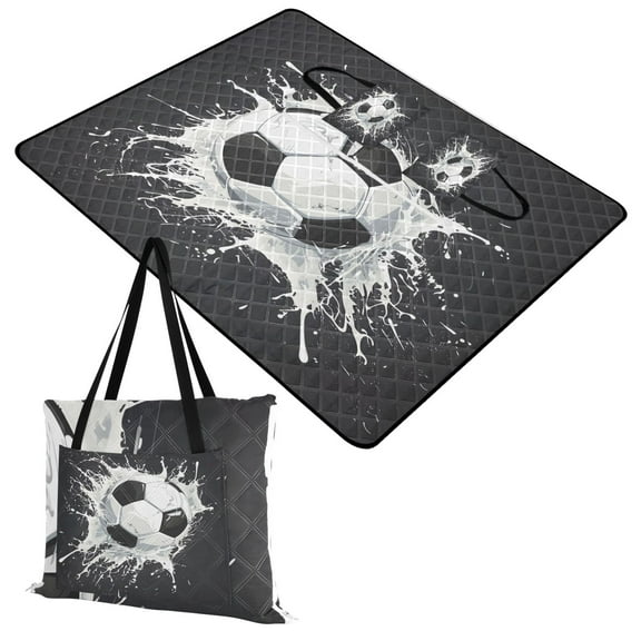 Soccer Ball Extra Large Picnic Beach Blanket Waterproof Sand Proof Portable Outdoor Mat 60x80