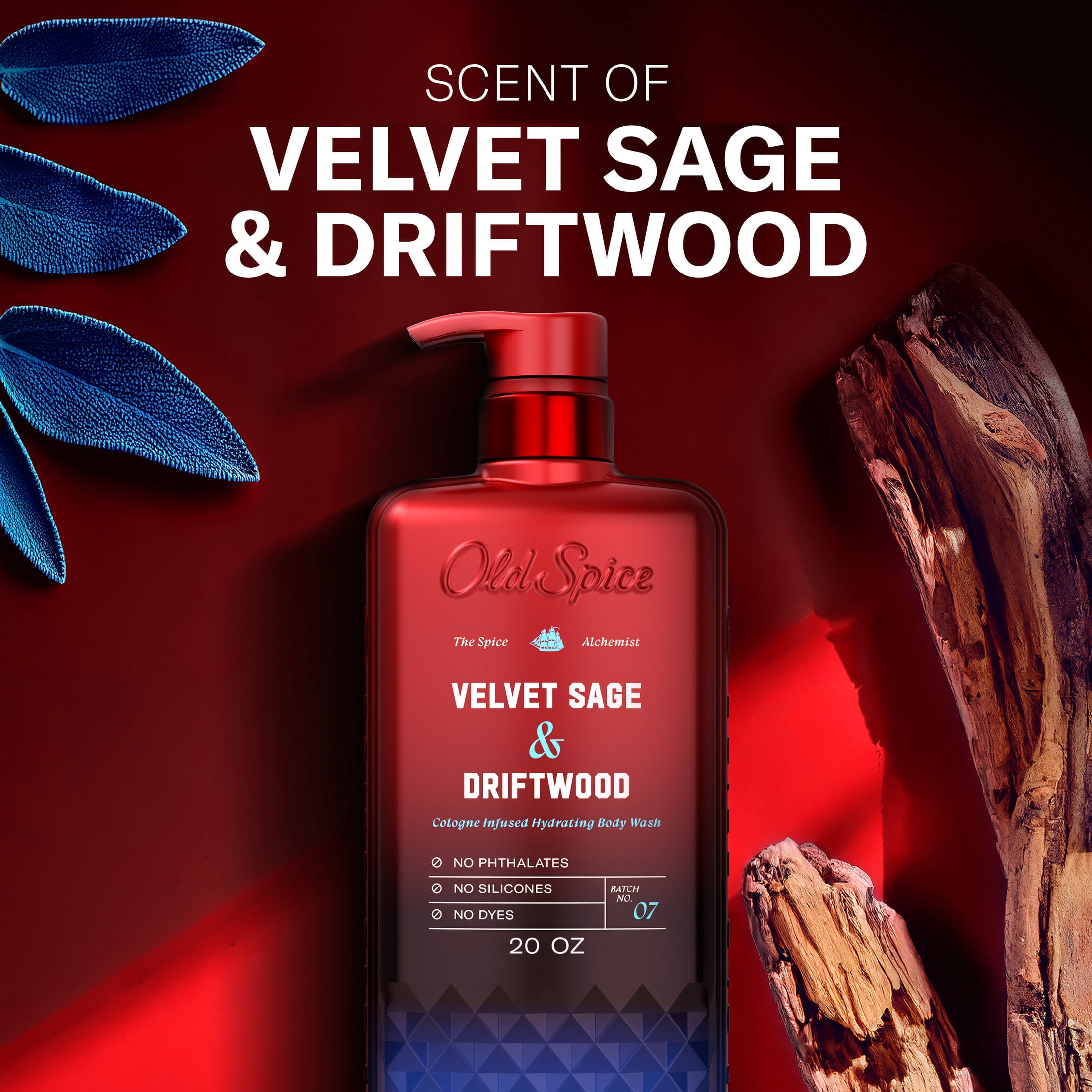 Old Spice Body Wash for Men, The Spice Alchemist Collection, Velvet Sage and Driftwood, 20oz