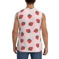 thumbnail image 4 of Fotbe Men's Strawberry Floral Print Men's Sleeveless Muscle Tank Tops Casual T-Shirts for Gym Workout Beach-Large, 4 of 8