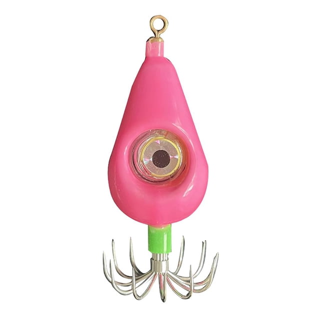 Anzuelo de calamar Señuelo de pesca Jig Luminoso Sepia Pulpo Cebo Anzuelo (80 g) Rosa Hugtrwg Para estrenar