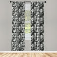 thumbnail image 2 of Ambesonne Black and Grey 4-Panel Curtains, Greyscale Gloomy, 56"x63", Charcoal Grey Grey, 2 of 4